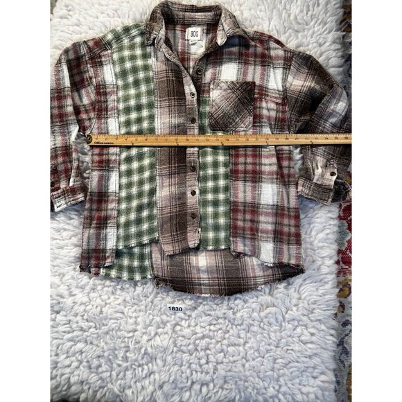 BDG Urban Outfitter Womens Flannel Shirt XS Plaid Button Up Pocket Grunge - Picture 2 of 6